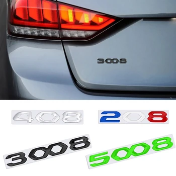 Метални Автомобили на Предната и Задната Стикер Страничните Стикери за Купето на Peugeot 208 и 308 408 508 2008 3008 4008 5008 3D Буквално Икона Декоративна Емблема