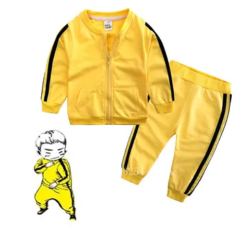 Детска униформи Кунг-фу, традиционни китайски костюми за момчета и момичета, костюм на Брус Лий Тай-чи, Детски спортен топ, панталони за изпълнения