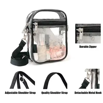 Прозрачната чанта през рамо от PVC YUZI, преносима водоустойчива чанта-портфейл за Концерти, спортни събития, фестивали, бала