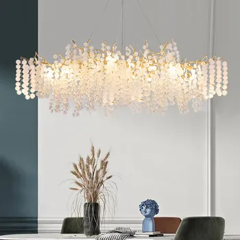 Окачен лампа Crystal light дългата трапезария, клон лесен италиански луксозен crystal 