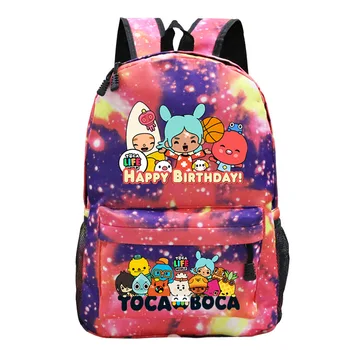 Детски Училищни чанти Toca Life World, Тийнейджърката Пътна чанта за лаптоп, Студентски Cartoony раница, Раница Toca Boca, Холщовая детска чанта за книги