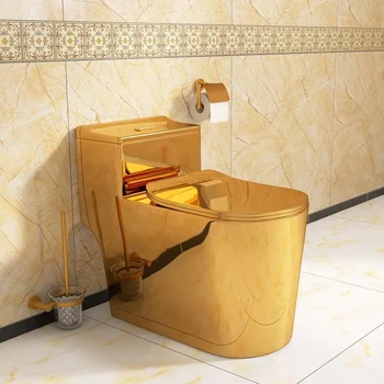 Изнася за Германия и Япония, златна тоалетна чиния Parvenu Gold, сверхвысокий сифон с по-голям диаметър, тъпо