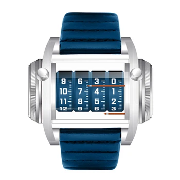 Мъжки часовник Time Machine от естествена водоустойчива швейцарската кожата Super Glow, напълно автоматични и механични часовници с барабана