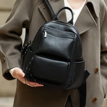 Раница ZOOLER от 100% естествена кожа, Дамска чанта, Дива Мода, Просто Голяма пътна чанта, Дизайнерски Бизнес необходимост #SC902