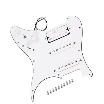 Тампон за китара SSH с звукоснимателями, бяло-черно-бяла