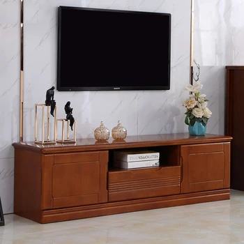 Дървен шкаф за телевизор в хола, Подова поставка за съхранение на телевизори, Бяла Мебел за салон Fernseher Schrank MQ50DS