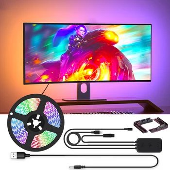 Умен Околния RGB Монитор, Led осветление, Осветление на играта за PC, USB Led лента за вашия компютър с Windows, лампа за динамичен фон на екрана, със собствените си ръце
