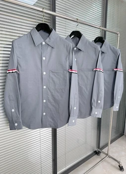 Риза TB води до пренебрегване том За мъже и жени, Дизайнерска риза с двоен ръкав, Есен Коварен шарени деня палто с дълъг ръкав