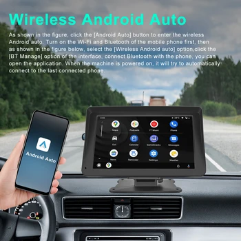 7-инчов мултимедиен автомобилното радио Android, Bluetooth, кола стерео MP5, автомобилен плейър HD 1024P, Android Auto Wireless Carplay, автоматично мултимедия