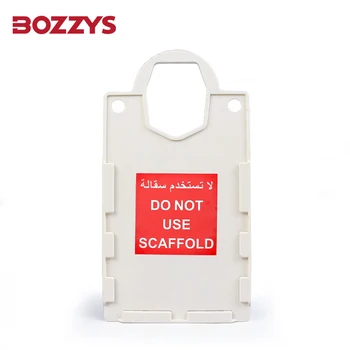 Многофункционална етикет за строителни гори от пластмасовия материал BOZZYS с двустранно картон от PVC, с възможност за презапис за запис на разглеждане на строителни гори