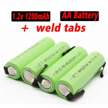 Акумулаторна батерия тип АА 1,2 НА 1200 mah AA NiMH Батерия с запояване за електрически самобръсначки 