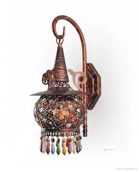 Монтиран на стената лампа, с монтиран на стената Лампа в стила на югоизточна Азия, Лампи с кух железен Хрусталем, лампа за преминаване на