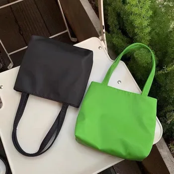 Мини чанта за пазаруване, Женствена чанта през рамо, Малки Оксфордские зелени чанти, Ежедневни Квадратна чанта-тоут, преносима чанта за подмишниците за дамите