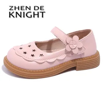 Кожени обувки за момичета 2023, Пролет-есен Нова Ежедневни Детски обувки с малките Пръсти, Детски Обувки Принцеса подметка