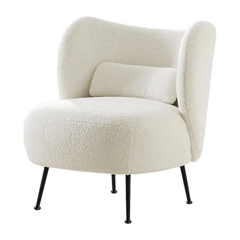 Скандинавски Модерен Единична разтегателен диван-фотьойл Accent Comfort, Стол за дневна, осеян кадифена кърпа от смес от вълна, Букле
