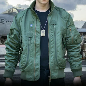 Militaryfanretro MA1 както костюм, сако, мъжко, четырехсезонная, с висока деколте, тактическа функционална яке, работно яке с много джобове, мъжки