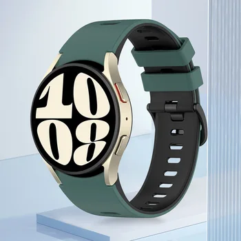 Силиконов каишка за часовник Водоустойчив спортен каишка Дълготраен класически каишка за часовник Galaxy Watch 6/6 Classic, устойчив на замърсяване