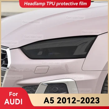 За AUDI A5 2012-2023 2022, Автомобили светлината на прожекторите, Пушени Черен защитно фолио от TPU, Промяна на цвят предна светлина, Цветен стикер, Аксесоари