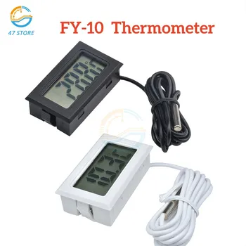 ФГ-10 Мини LCD дигитален термометър, Аквариум, кола, Тестер температура на водна баня, Детектор за, монитор, вграден сензор за температура, 1 М