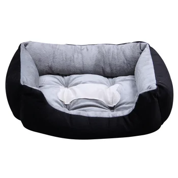 Много голяма луксозна моющаяся Възглавница за легла за домашни кучета, малки кученца, котки, Мека подложка, кошница с грелкой Цвят: черен Размер: XxS