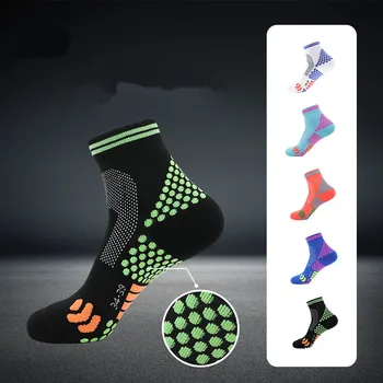 Професионални спортни чорапи, мъжки и женски компресия чорапи, Чорапи за джогинг, колоездене, чорапи, нескользящие цветни чорапи за бадминтон