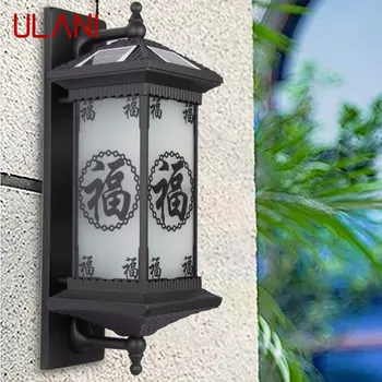 Слънчеви Стенни лампи ULANI китайски Съвременен Уличен черен тела-аплици LED Водоустойчива IP65 за къщи, вили, Веранда, двор