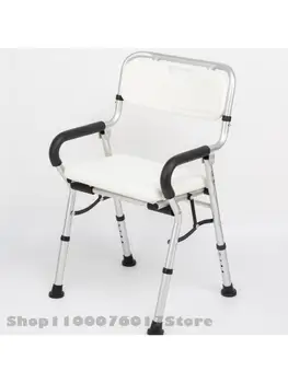 Сгъваем стол за тоалетна и душ от алуминиева сплав, стол за баня, за по-възрастните хора, стол за вземане на душ, седалка за душ за инвалиди в банята