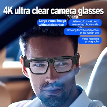Умни Записващи Видеокамери, Очила за запис на видео 2K и снимка 4K по Bluetooth, Възпроизвеждане на музика и разговори, Слънчеви очила За спорта и бизнеса