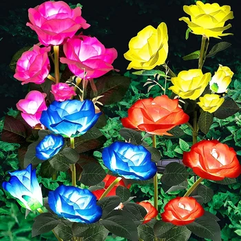 Декоративна имитация на улицата на цветята осветление Вили, Домашна лампа, тревата, водоустойчива Слънчева градина, Рози, ограда, озеленяване, осветление, цвете