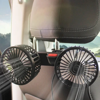 Авто Фен,Авто Охлаждащ Вентилатор, който се Захранва с USB за Детски задната седалка на Автомобила 3 Платна Силен Вятър 5V Вентилатор за Циркулация на въздуха Към задната седалка H8WD