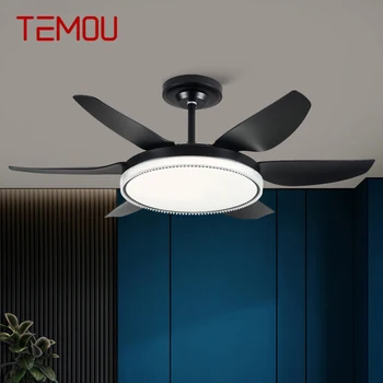 Фен TEMOU, Скандинавски led вентилатор на тавана, Модерен минималистичен ресторант, дневен тракт, спалня, търговска електрически вентилатор
