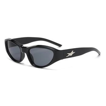 Нови Спортни слънчеви очила Y2K в стил пънк, Дамски Дизайнерски Квадратни Маркови Мъжки Луксозни Модни Слънчеви Очила с UV400, многоцветни градиентные модни Очила