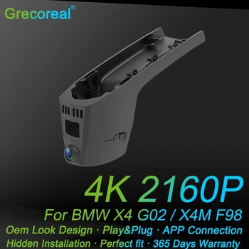 Grecoreal 4K 2160P Wifi Видеорекордер Автомобили арматурното табло, Предна Детска Вилица Dvr Dash Cam за BMW X4 G02/X4M F98 2018 2019 2020 2021 2022