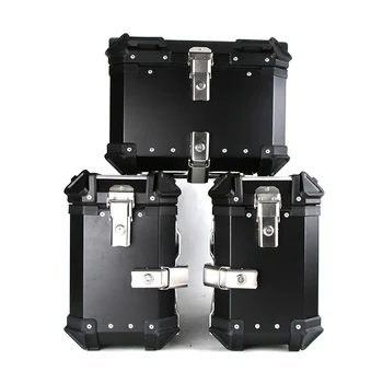 Странична кутия BKS 45L + 38L accesorios para motos, резервни части и аксесоари за мотоциклети, горен калъф от сплав, кутия за багажник, задни кутии