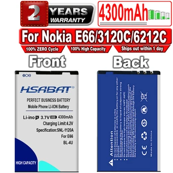 HSABAT 4300 mah BL 4U/BL-4U Батерия се Използва за Nokia E66 3120C 6212C 8900 6600S E75 5730XM 5330XM 8800SA 8800CA Батерия