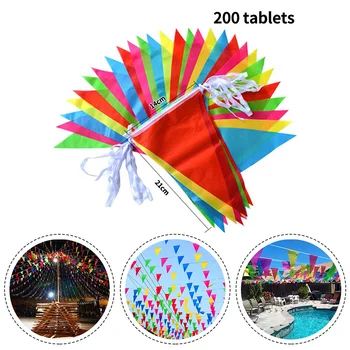 Цветен банер, Триъгълен Венец, Декоративен флаг на 50 Метра 14X21 см За рождени Дни, Партита на закрито и открито, празнични събития