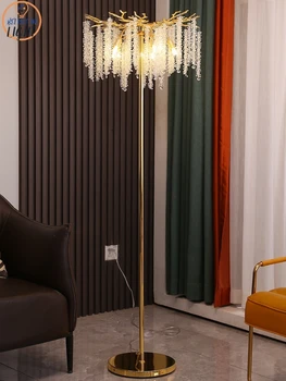 Скандинавски луксозен кристал под лампа със златен led, декорация за хол, спалня, Осветление за подложки, въз основа на Модерни лампи 2023, нов дизайн