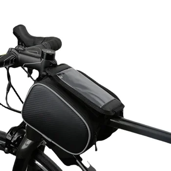 Нова велосипедна чанта с Голям капацитет, Водоустойчива чанта за телефон от PVC със сензорен екран, МТБ Рамка, Размерът на Горната тръба, Велосипеди, Аксесоари за колоездене