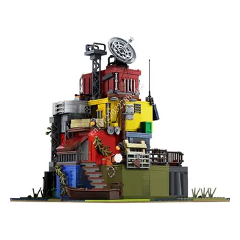 MOC База оцелели в постапокалипсисе на кея Убежище Градска къща Модел на Конструктора на Тухли Детска играчка за момчета, Градивни елементи