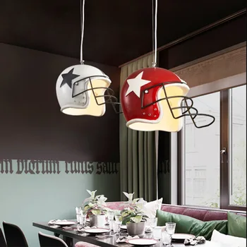 Американското винтажное осветление на ресторанта, висящ лампа, творческа персонализирани осветление за кафе в стил Хот-пот, таван, бар, полилей във формата на шлем от смола
