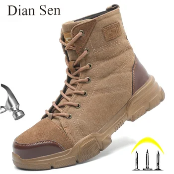 Защитни обувки, мъжки работни обувки, Неразрушаемая обувки, Защитни ботуши със стоманени пръсти, Защита от удари, пробиви, Работа защитни обувки 41-46