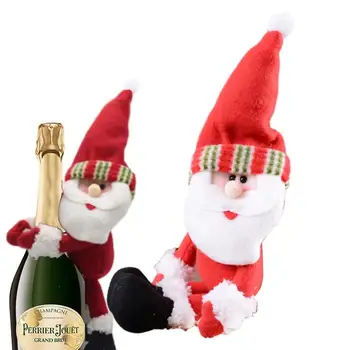 Коледна капачка За бутилка Вино Весел Коледен Празничен Декор Снежен Дядо Коледа Капак За Бутилки с Шампанско за нова година Коледен Декор