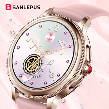 SANLEPUS Модни дамски умни часовници с пълен сензорен екран, Bluetooth-предизвикателство, умни часовници, Фитнес тракер, монитор на сърдечната честота, Монитор сън