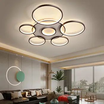 Модерен Led тавана лампа със 7 на кръгчета, Полилей за всекидневната, Акрилни Окачен лампа, лампа Домашно 106 W