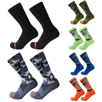 Спортни Есенни Камуфляжные Компресия чорапи Мтб, Мъжки Чорапи за планинско колоездене