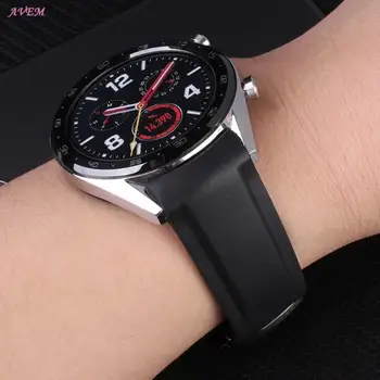 Силиконов ремък за смарт часа Huawei GT2, елегантен и изключителен каишка за часовник, 20 мм, 22 мм, гумен дугообразный гривна-верига