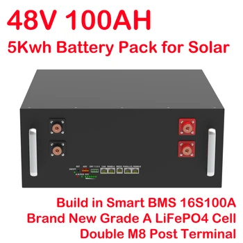 48V 100Ah 200Ah LiFePO4 Акумулаторна батерия 51,2 5,12 V Kw 6000 Цикъла на 32 Паралелна шина CAN RS485 Литиево-йонна батерия с Пълен капацитет БЕЗ ДАНЪК