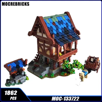 Серия от Street View MOC-133722 Средновековна Къща № 2, блок, модел 