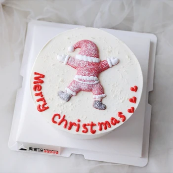 Аксесоари за Colorization торти, Мек Пластмасов Дядо Коледа, който се намира в Снега, Topper за торта С Коледа, Cupcake, знак за торта