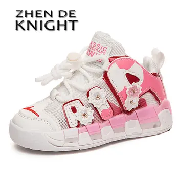 Марка 2023, Нови Летни огромни розови маратонки, спортни обувки за момичета с дишаща мрежа на дебела подметка, Модни и ежедневни обувки за татко, дамски обувки